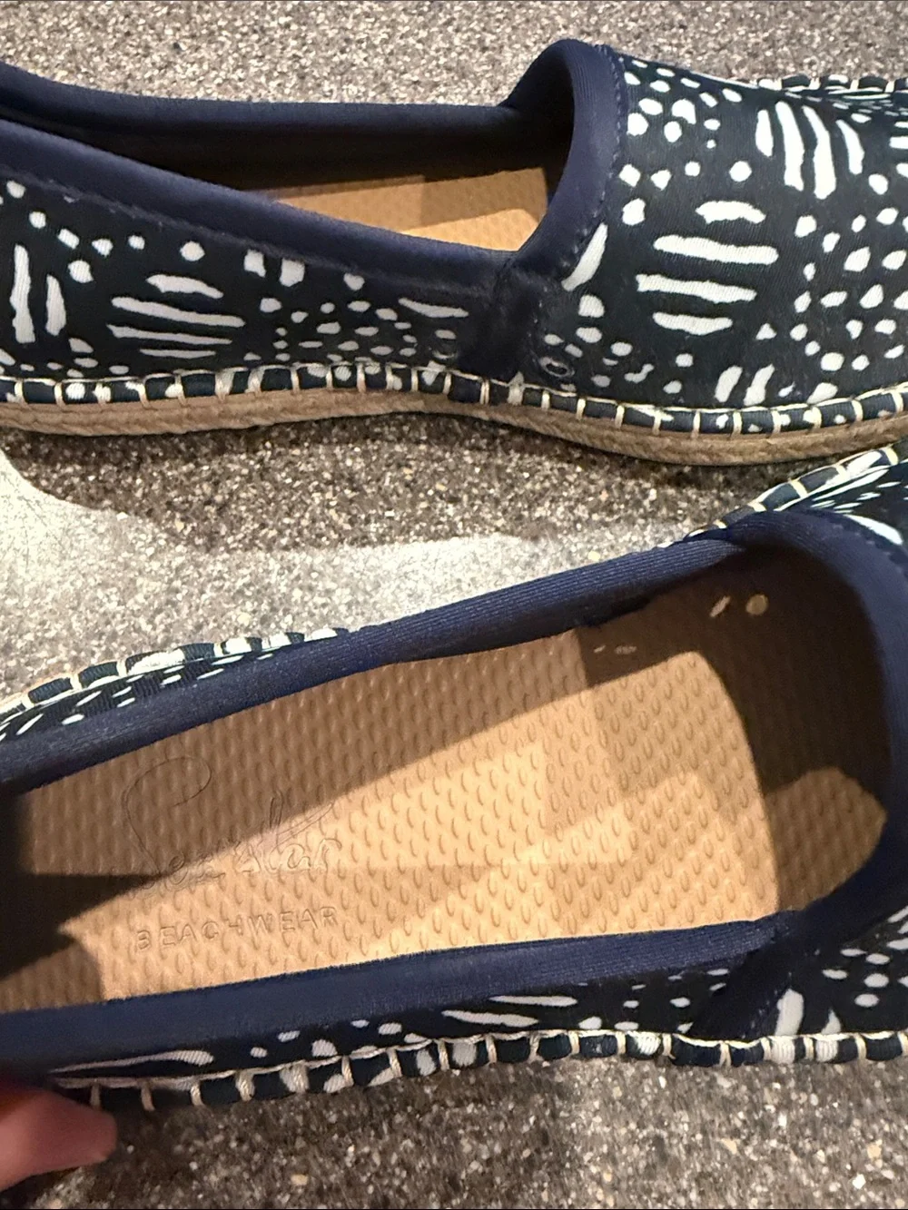 Sea Star Beachcomber Navy Patterned Espadrille Slippers